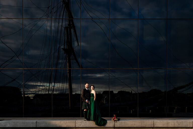 Using Modern Architecture In A Wedding Portrait