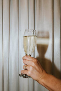 Viral but broke. Champagne glass